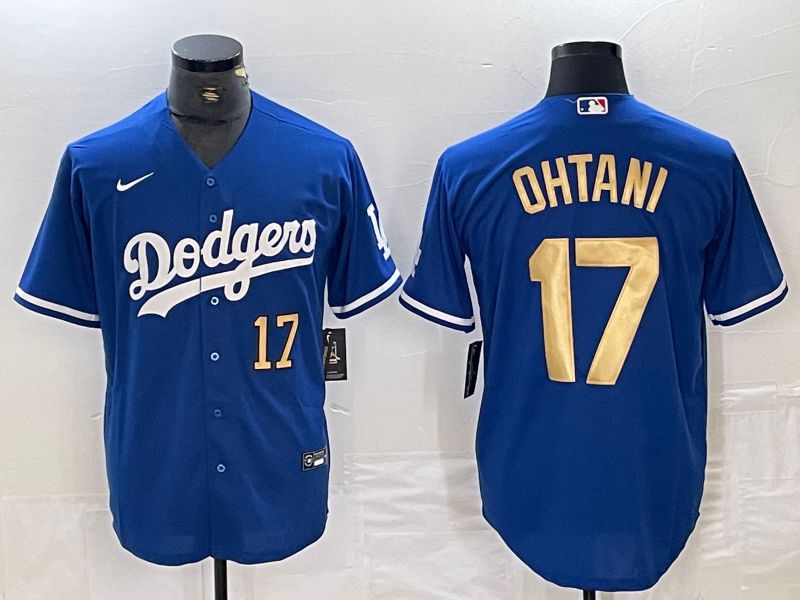 Men Los Angeles Dodgers 17 Ohtani Blue Nike Game MLB Jersey style 12